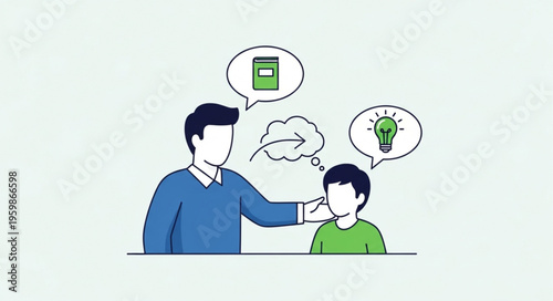 Mentorship and Guidance - A Teacher Inspiring a Student with Knowledge and Ideas.