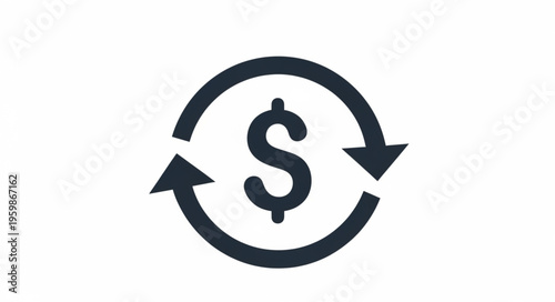 Money Exchange Icon - Currency Conversion Symbol with Arrows.