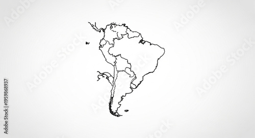 Outline of South America - A Simple Geographical Representation.