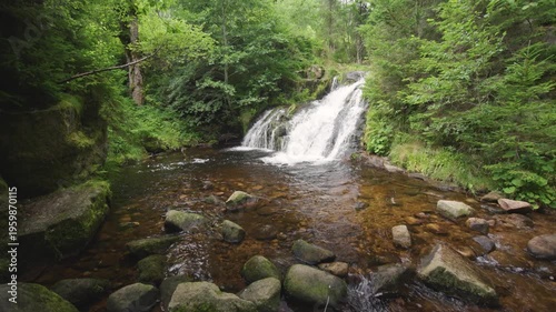 Waterfall in Menzenschwander cascade in Black Forest Germany Schwarzwald