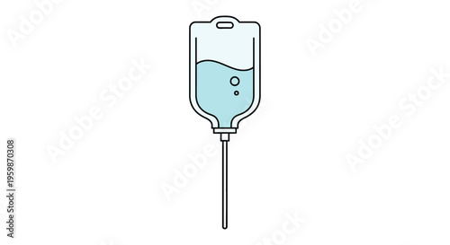 Medical IV drip bag with liquid.