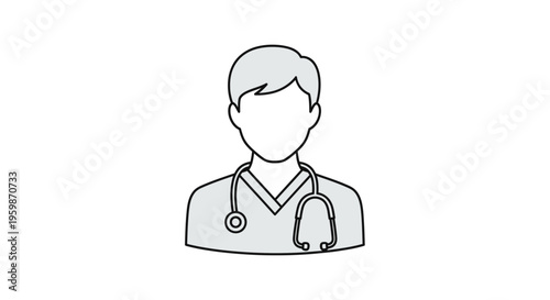 Doctor wearing stethoscope around neck.