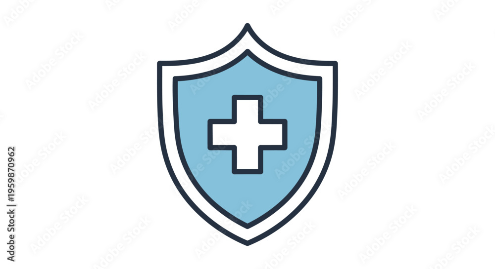 Fototapeta premium Medical Shield Protection Health Symbol.