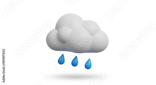 Rainy Cloud Illustration - A Symbol of Weather and Precipitation.