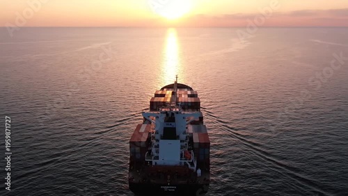 Ship Sailing on Calm Ocean Water.