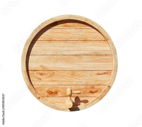 Naklejka Barrel lid, isolated on white background. Top view. 3d illustration