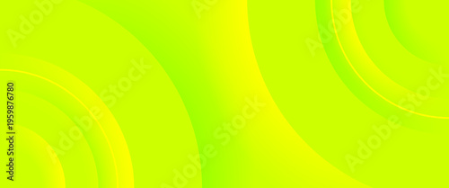 Abstract Vibrant Lime Green and Yellow Gradient Background with 3D Layered Concentric Circles and Soft Shadows, Modern Bright Geometric Backdrop for Summer Banners and Web Design