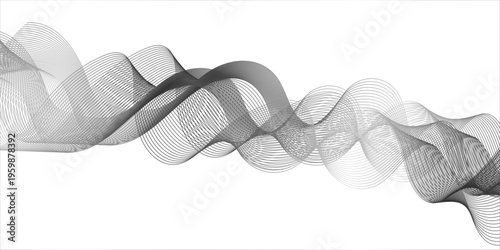 A vector  of a black leather belt and gloves intertwined with black and white plastic pipes amidst blue bubbles, smoke patterns, and metallic light shapes.