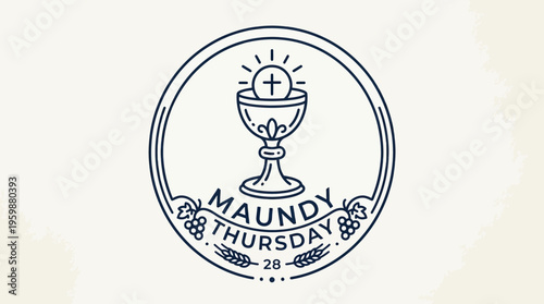 Maundy Thursday Symbol with Chalice and Eucharist
