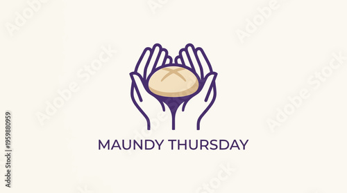 Maundy Thursday Icon with Hands and Bread
