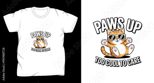 cat graphic vector art t shirt design print template 