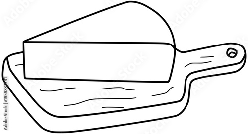 Cheese Platter Vector Outline Line Art Drawing