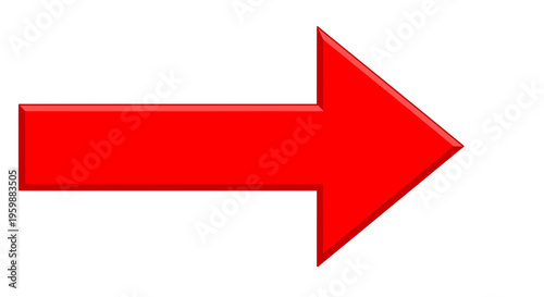 A large red arrow pointing to the right on a white background