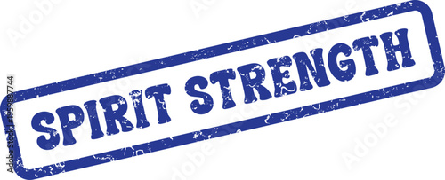 A textured blue mark formally announces the profound concept of spirit strength and divine empowerment