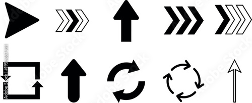 Collection of various arrow icons and symbols