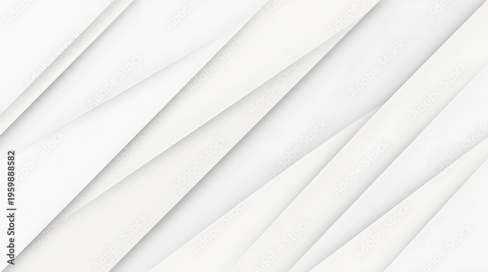 Fototapeta premium Modern abstract background with white and gray diagonal overlapping paper layers.