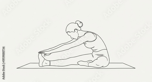 Seated Forward Bend Yoga Pose Illustration.