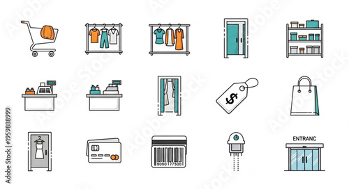 Shopping Icons - A Collection of Retail and Commerce Symbols.