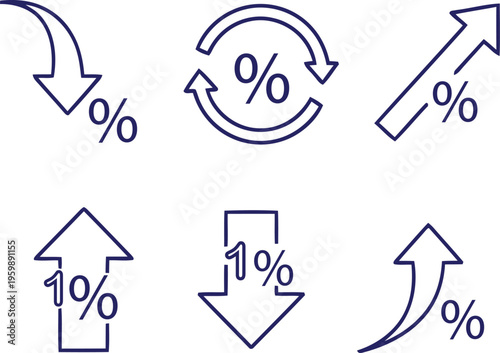 A blue arrow going up and to the right on a graph