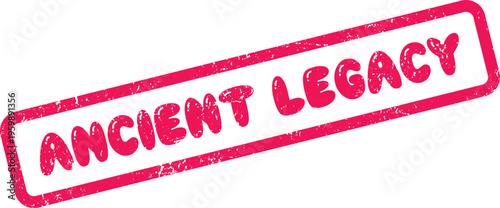 A vibrant pink red grunge ancient legacy stamp mark representing lasting historical influence and impact