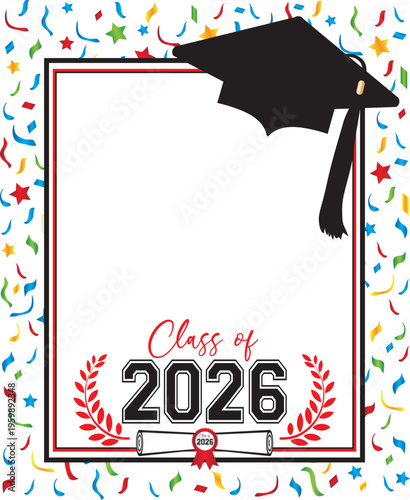 Red and Black Graduation Background Template
