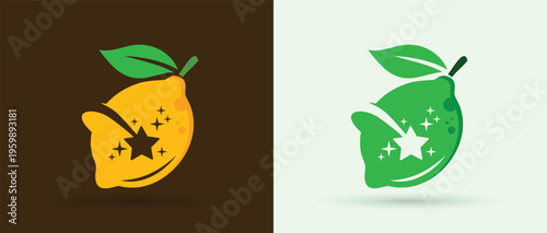 Star Swirl Lemon Logo Icon For Brand Identity Modern Minimal Creative Design Template Marketing Business
