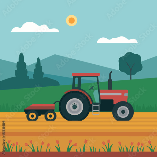 tractor on a field