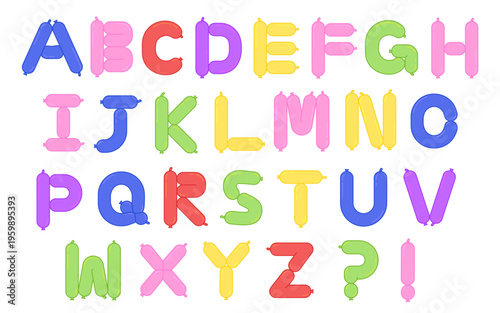 balloon alphabet set, typographic, party balloon