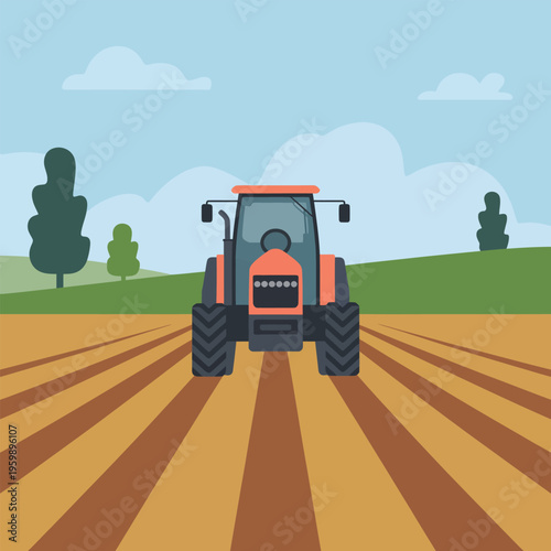 tractor in a field