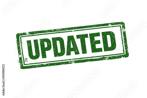 A green updated stamp on transparent background
