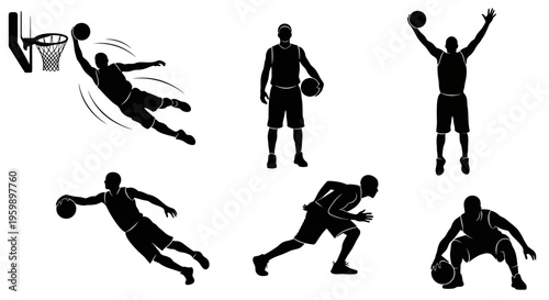 Basketball Player Silhouettes Collection