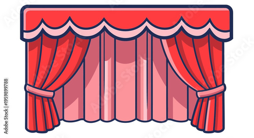 Theater curtains with red drapes.