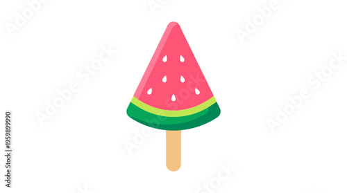 Watermelon Slice Popsicle on a Stick.