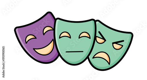 Theatrical comedy and tragedy masks.