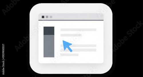 Webpage Interface with Cursor and Scrollbar - A Digital Navigation Concept.