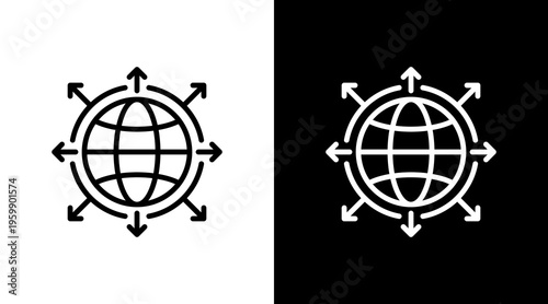 Global Reach White Icon Set Design