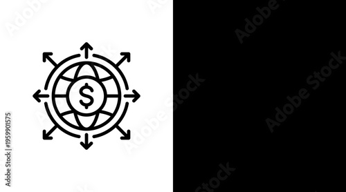 Market Expansion White Icon Set Design