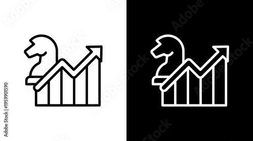 Growth Strategy White Icon Set Design