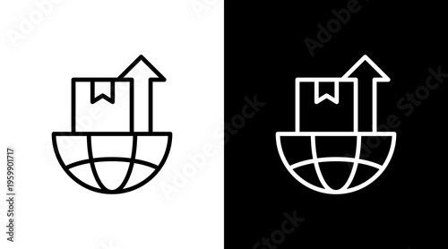 Export Products White Icon Set Design