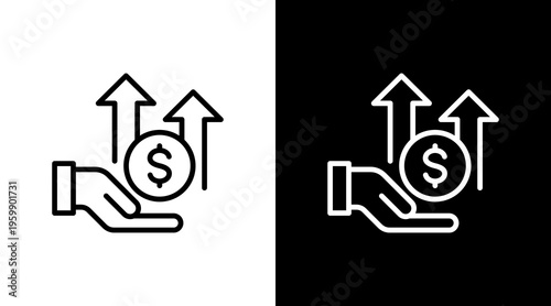 Profitability White Icon Set Design