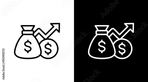 Capital Growth White Icon Set Design
