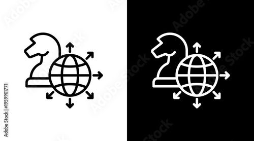 Expansion Strategy White Icon Set Design