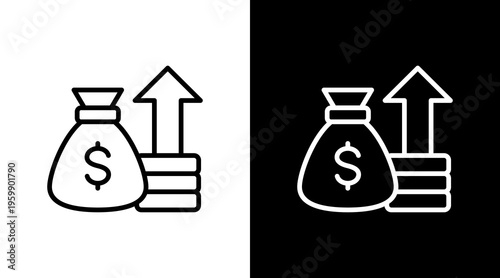 Finance Interest White Icon Set Design