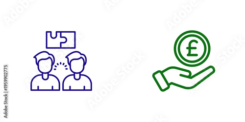 Foto Business Teamwork and Pound Money Icon isolated on transparent background