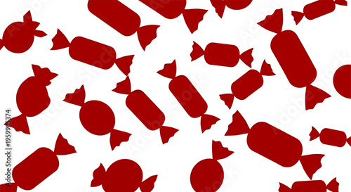 Red candies on a white background candy sweets confectionery wrapped