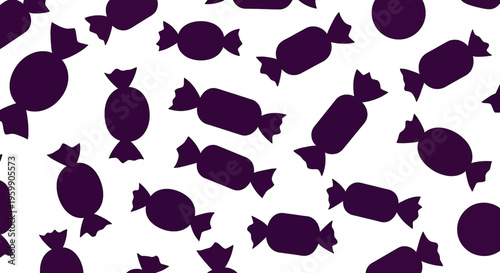 Purple candy silhouettes on white background sweet treat confectionery sugar