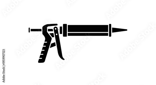 Black silhouette of a caulk gun a common construction tool silhouette