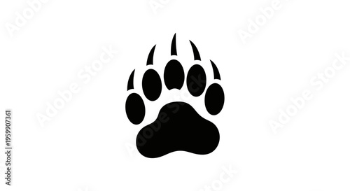 Black bear paw print a bold graphic representation silhouette