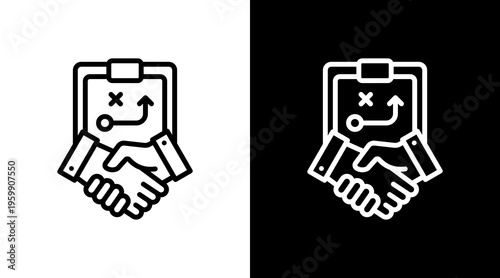 Strategic Alliance White Icon Set Design