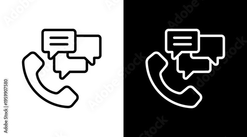 Group Call White Icon Set Design